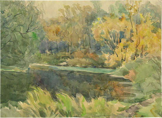 Морозов Константин Феофанович. Пейзаж с рекой